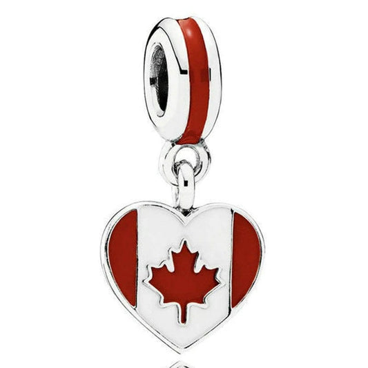 Canada Heart Flag Dangle Charm