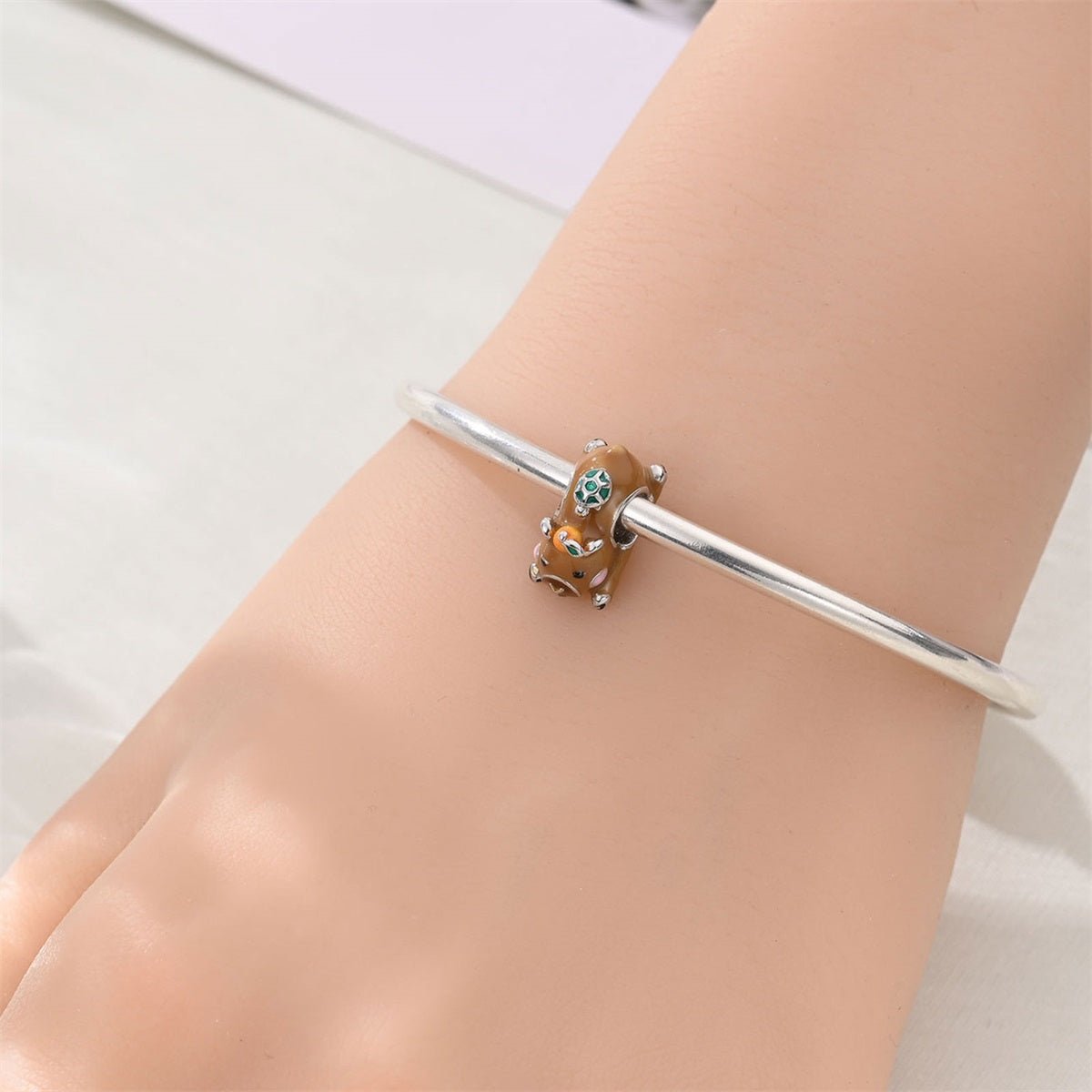Pangama Jewelry Capybara with Tangerine On Head Charm