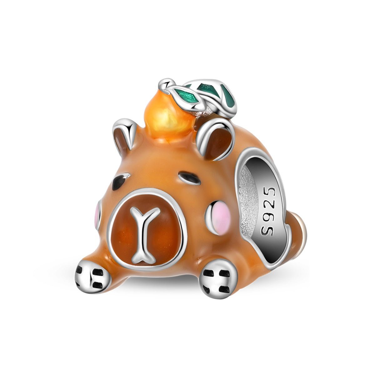 Pangama Jewelry Capybara with Tangerine On Head Charm