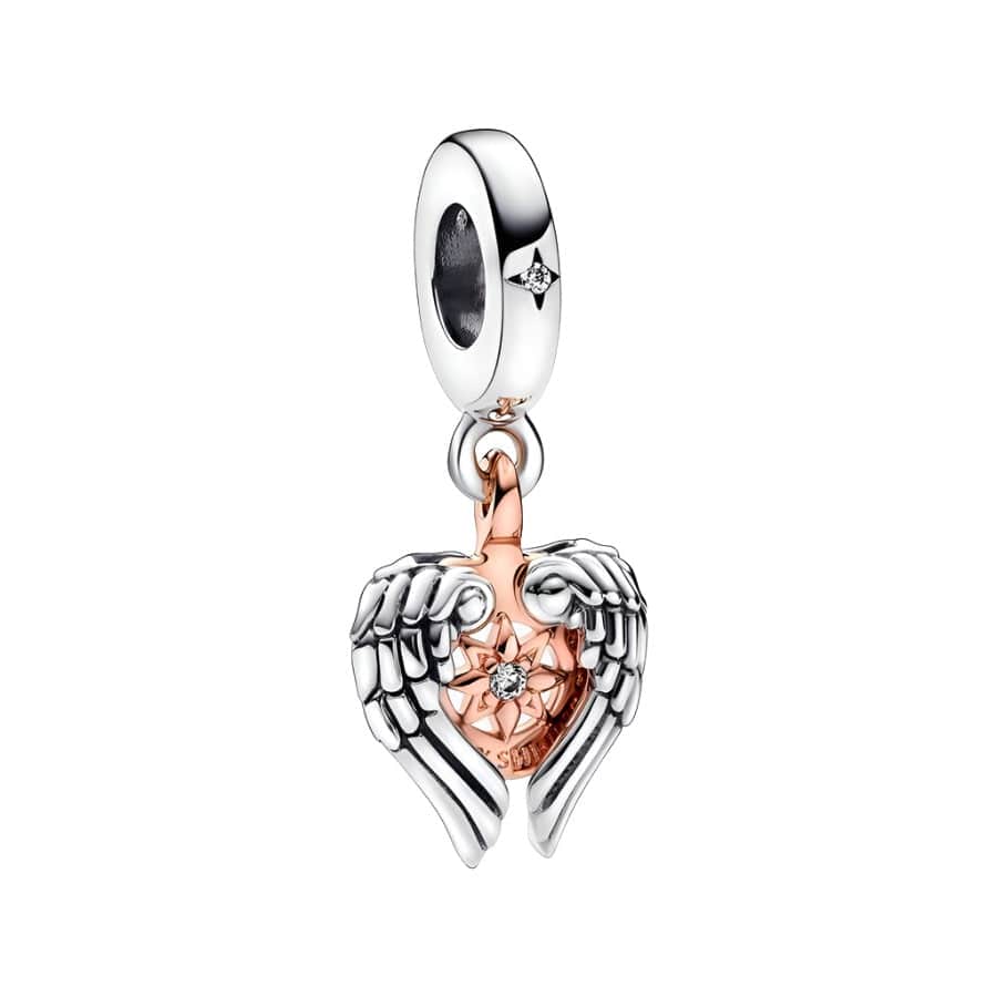 Celestial Compass and Angel Wings Dangle Charm