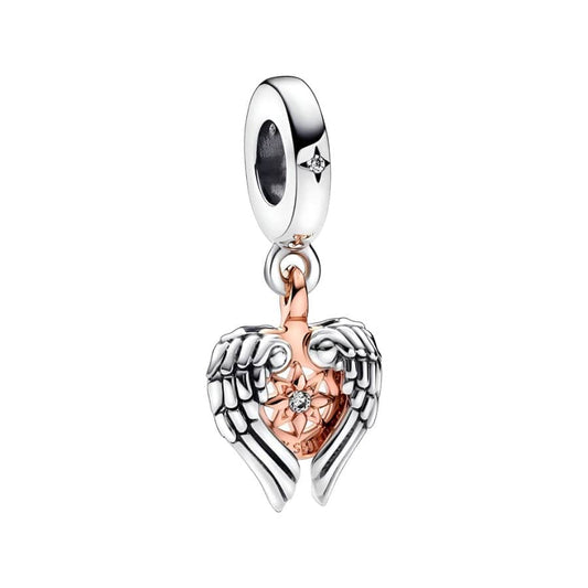 Celestial Compass and Angel Wings Dangle Charm