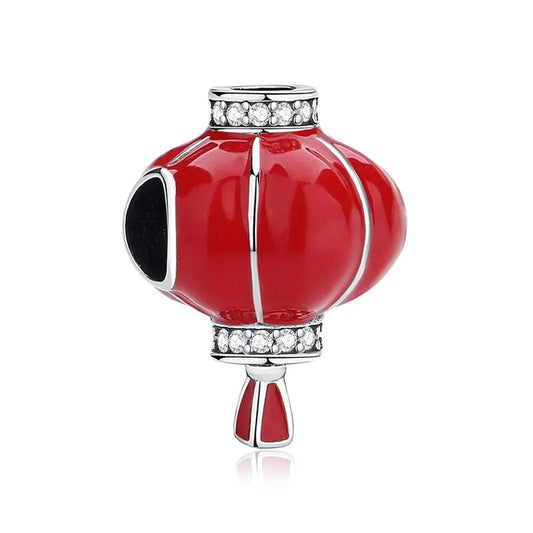 Chinese Lantern Red Enamel Charm