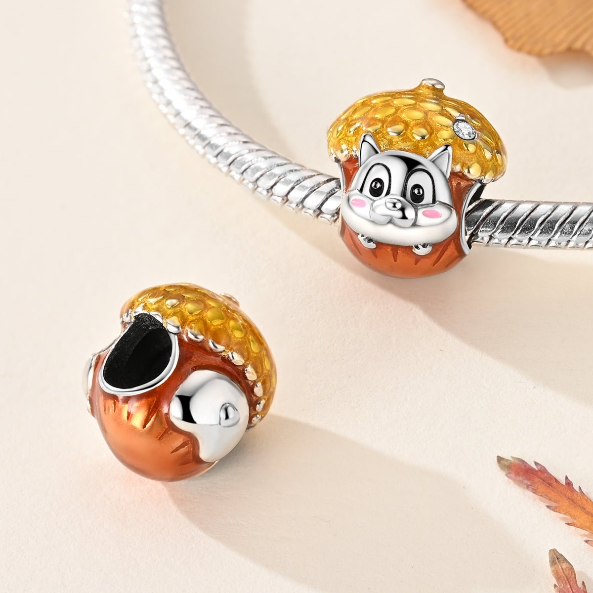 Pangama Jewelry Chipmunk Hiding in Acorn Charm