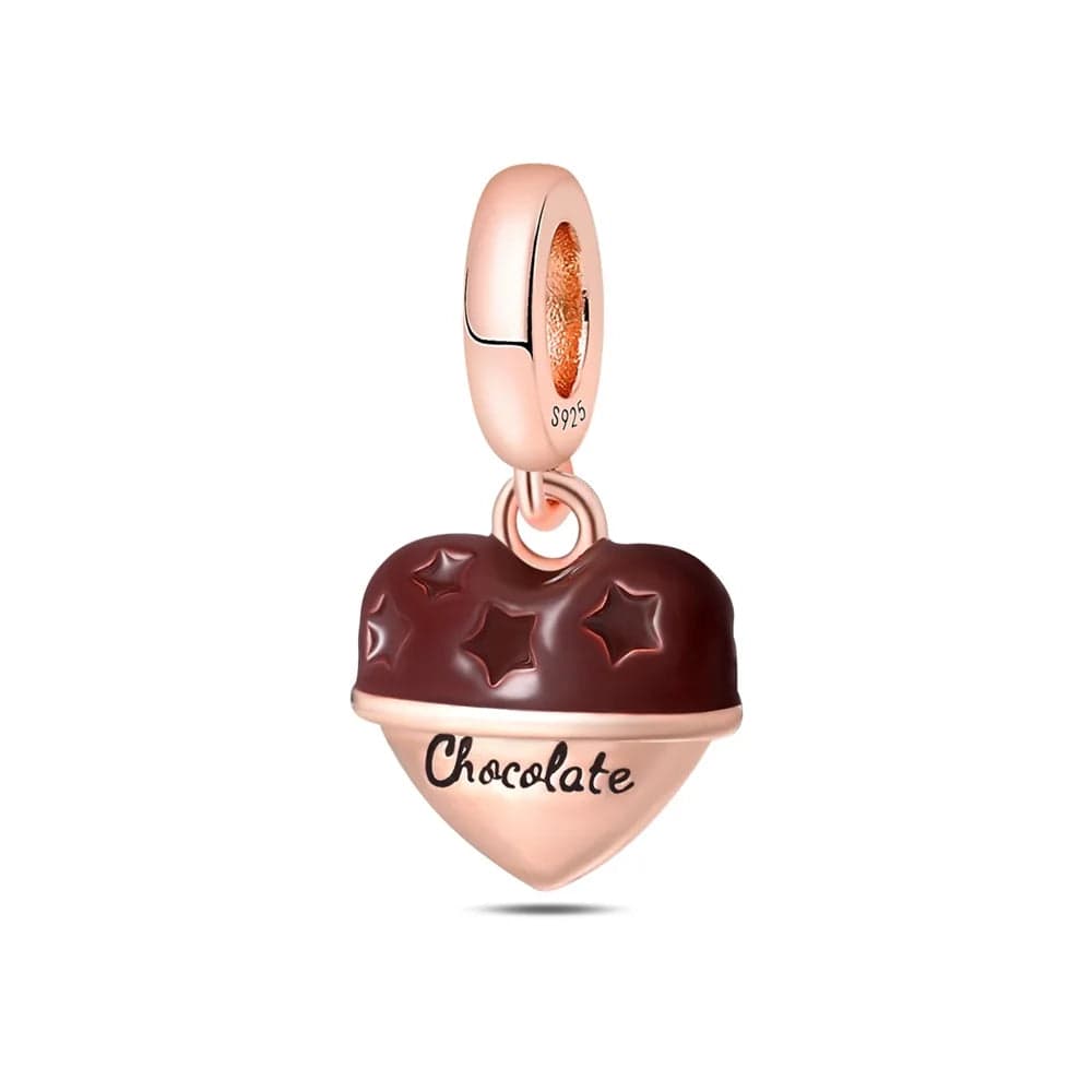 Chocolate Heart Dangle Charm