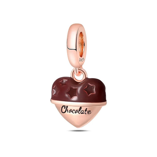 Chocolate Heart Dangle Charm