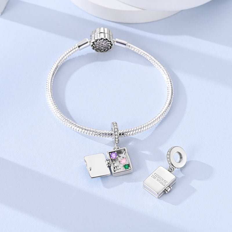 Pangama Jewelry “Citizen of the World” Travel Memory Book Dangle Charm