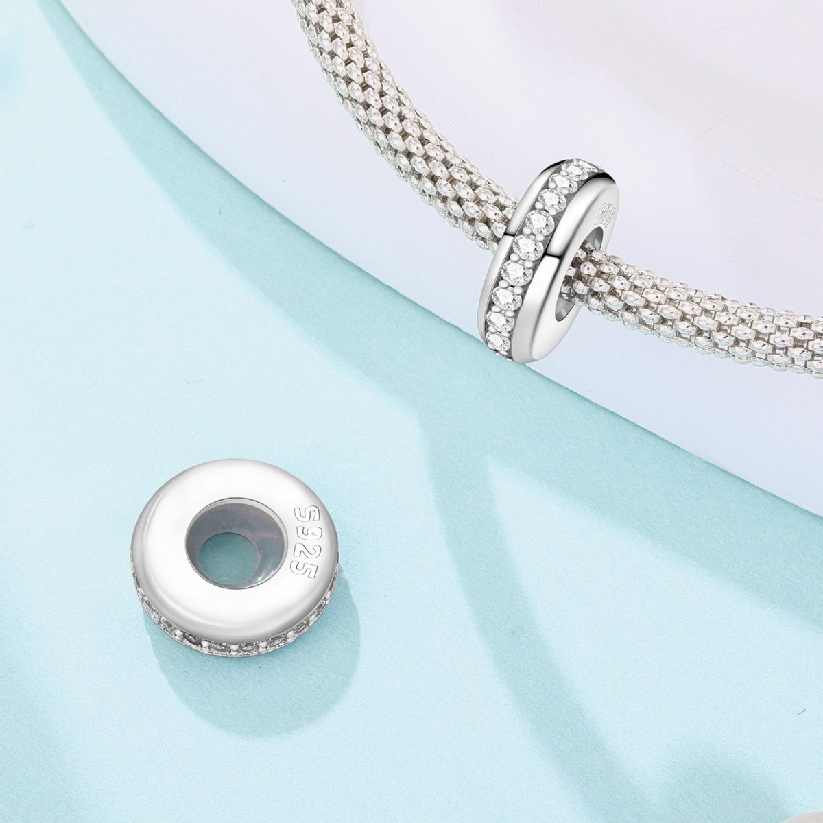 Pangama Jewelry Clear Sparkling Row Clip Charm