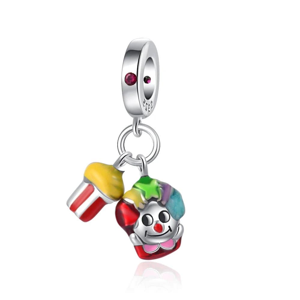 Clown with Popcorn Dangle Charm