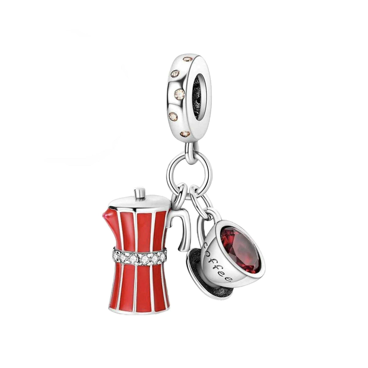 Coffee Maker with Coffee Cup Dangle Charm - Main Image