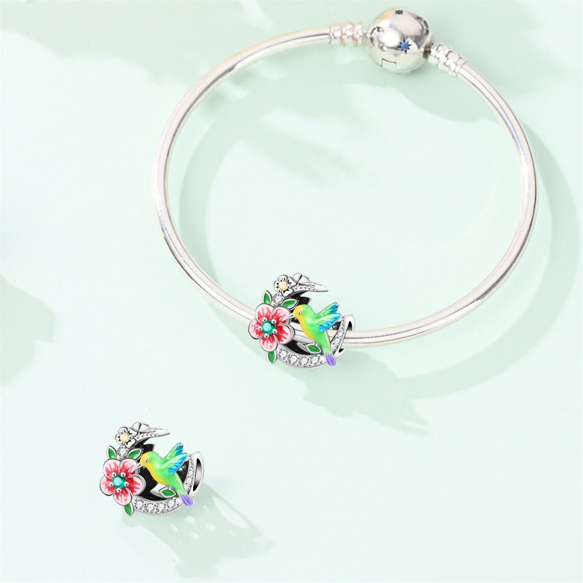 Pangama Jewelry Colorful Hummingbird & Bloom Charm