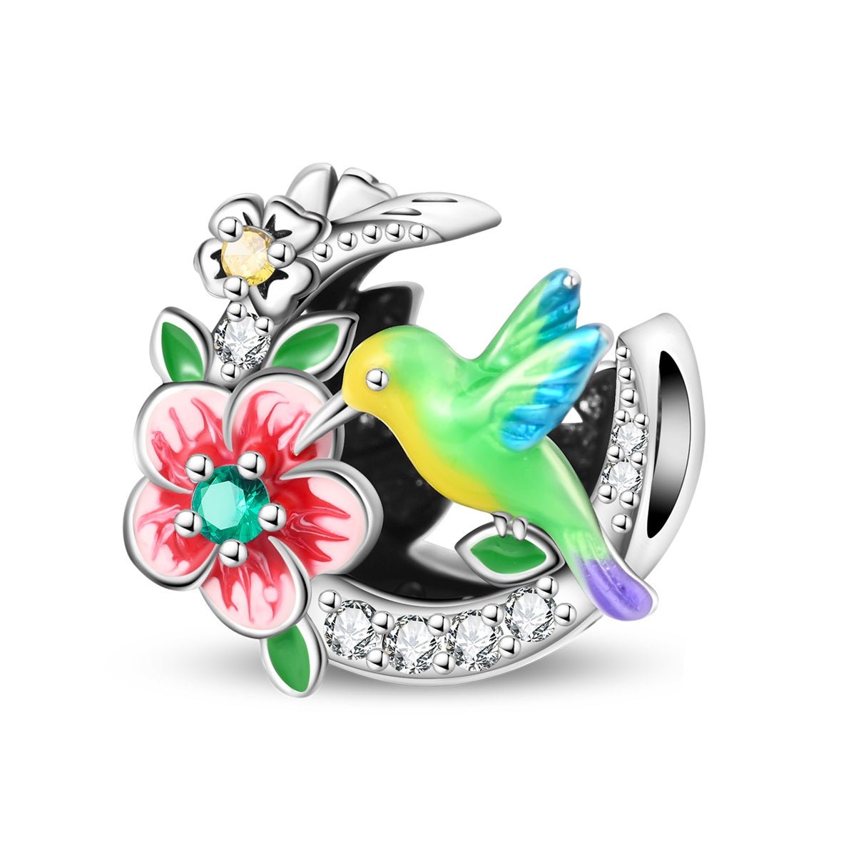 Pangama Jewelry Colorful Hummingbird & Bloom Charm