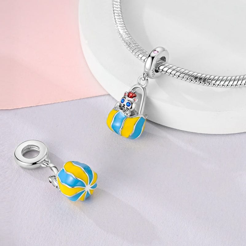 Pangama Jewelry Curious Kitty in Colorful Tote Charm