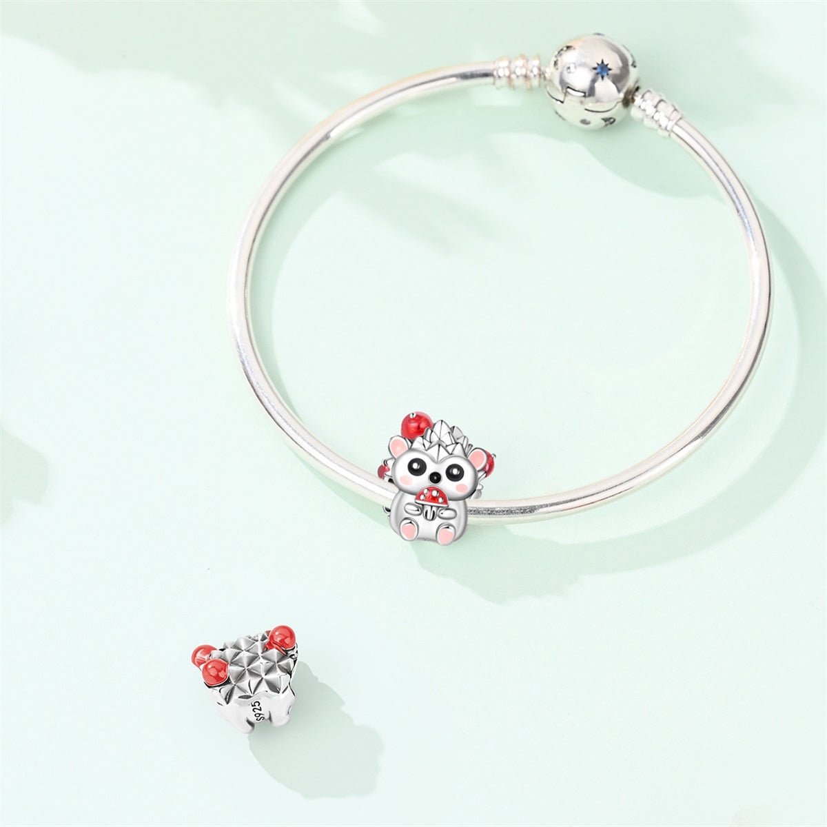 Pangama Jewelry Cute Hedgehog with Mushroom Charm