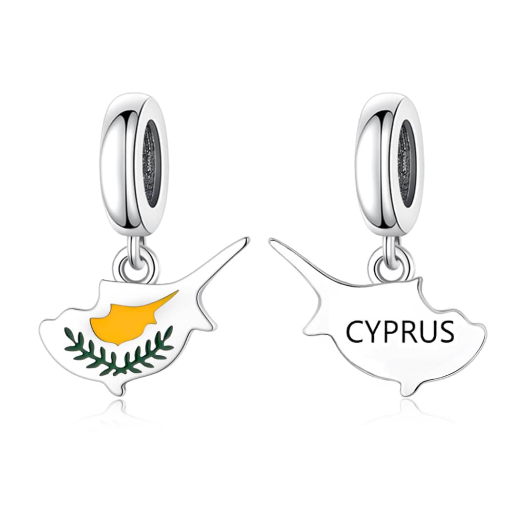 Pangama Jewelry Cyprus Island Flag Dangle Charm