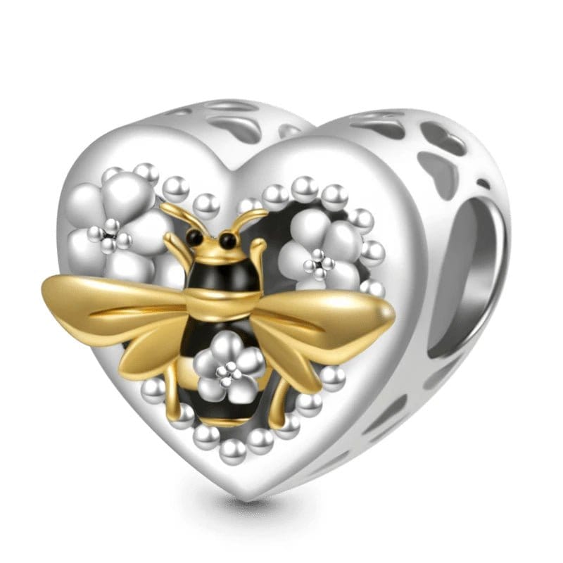 Dancing Honey Bee Heart Charm