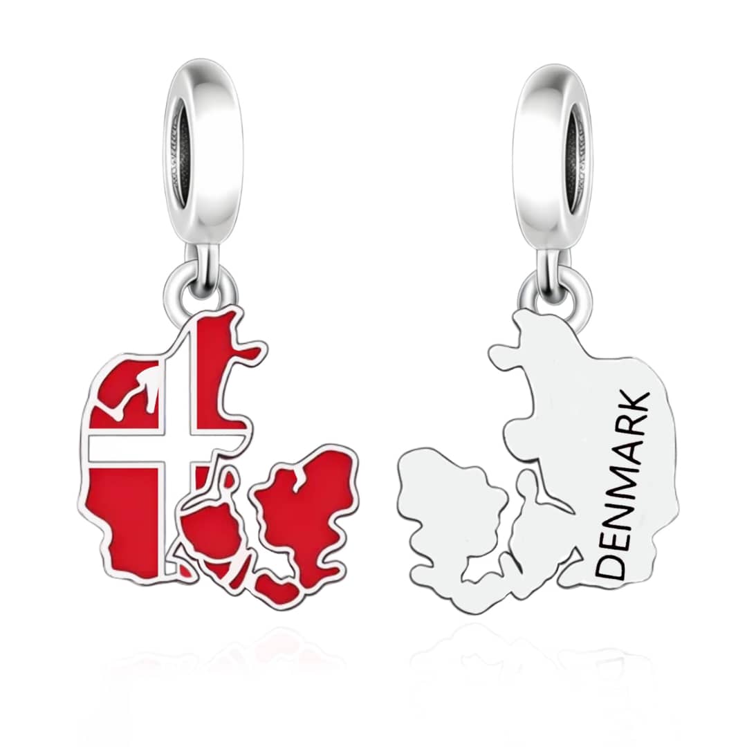 Pangama Jewelry Denmark Map Flag Dangle Charm