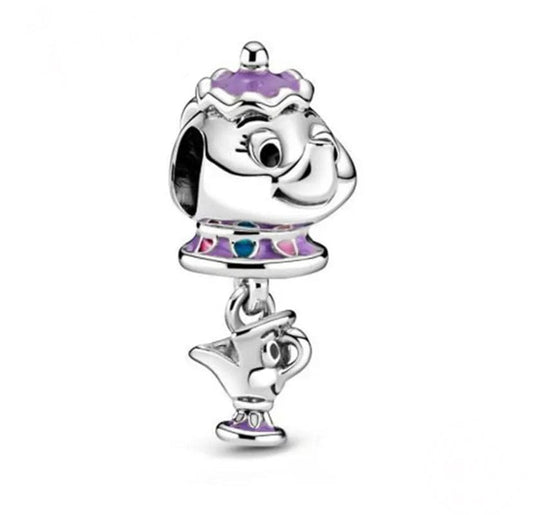 Disney Beauty and the Beast Mrs. Potts and Chip Dangle Charm