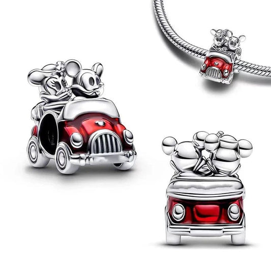 Disney Mickey and Minnie with Red Car Charm