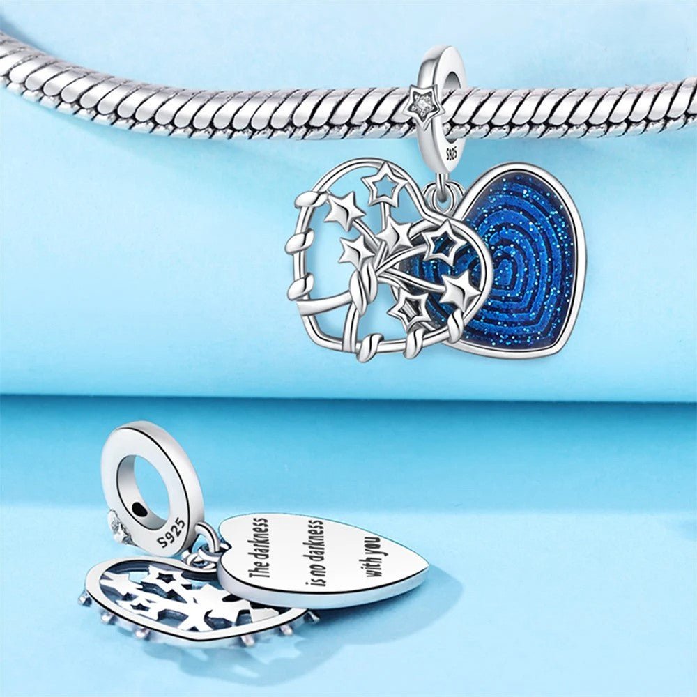 Pangama Jewelry Double Dangle Tree & Galaxy Moon Charm