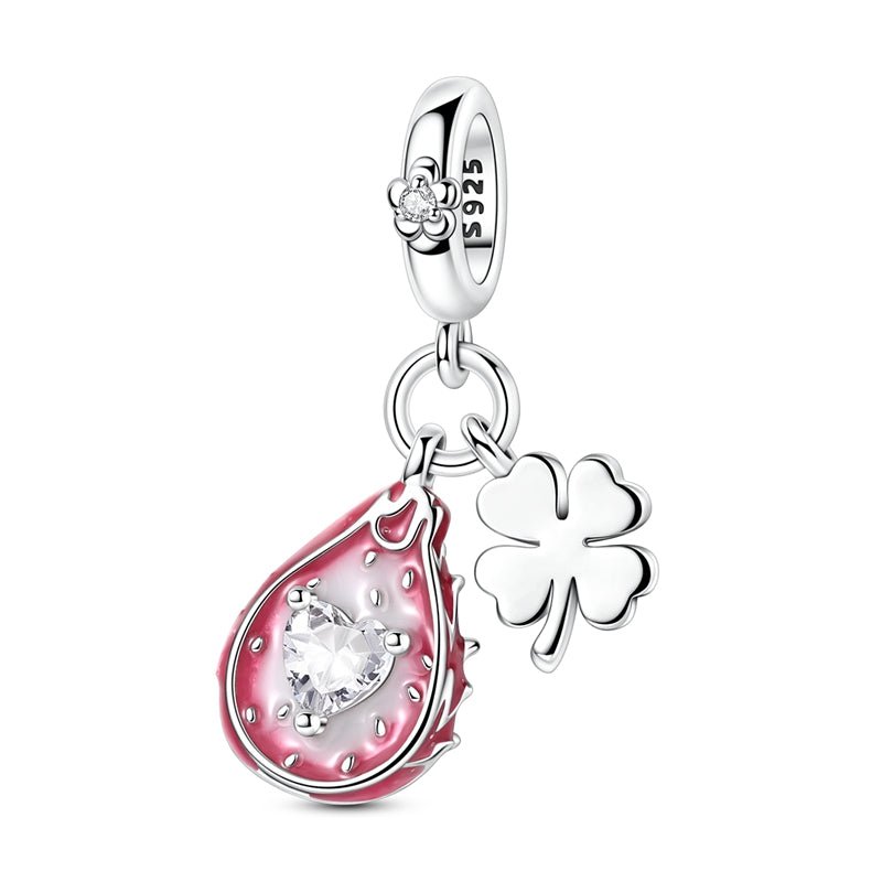Pangama Jewelry Dragon Fruit with Four - Leaf Clover Dangle Charm
