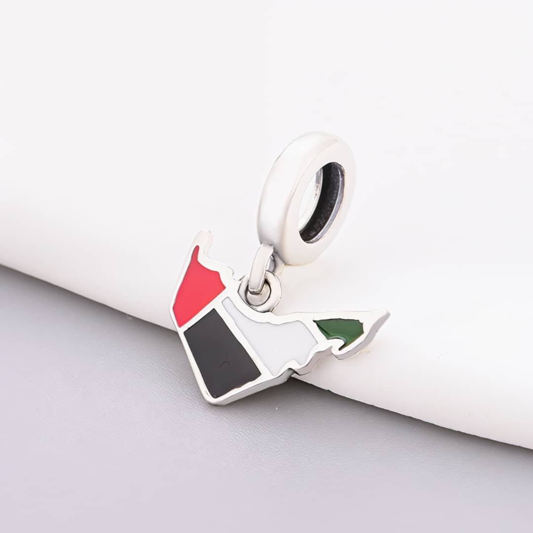 Pangama Jewelry Dubai Map Flag Dangle Charm