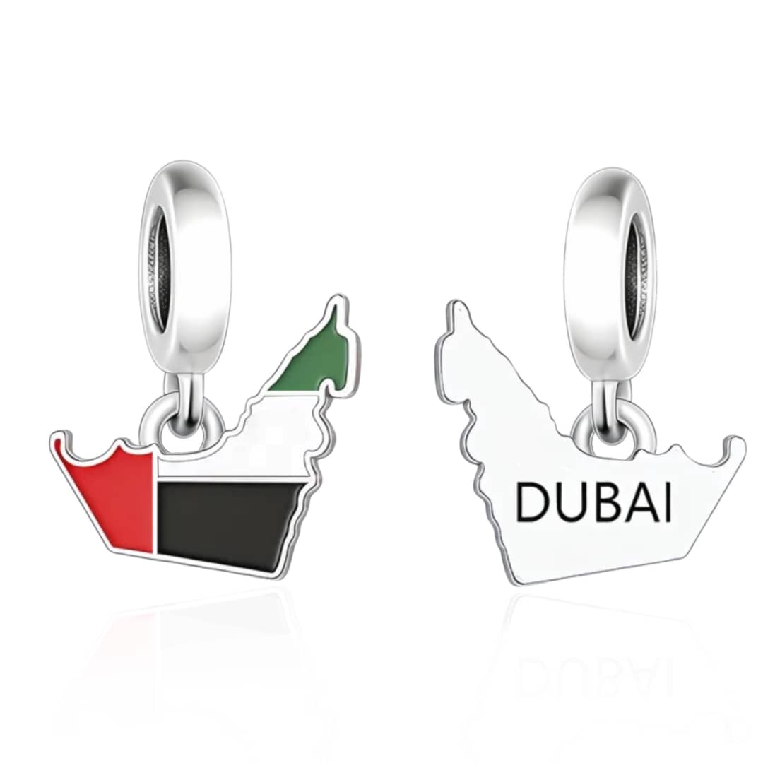Pangama Jewelry Dubai Map Flag Dangle Charm