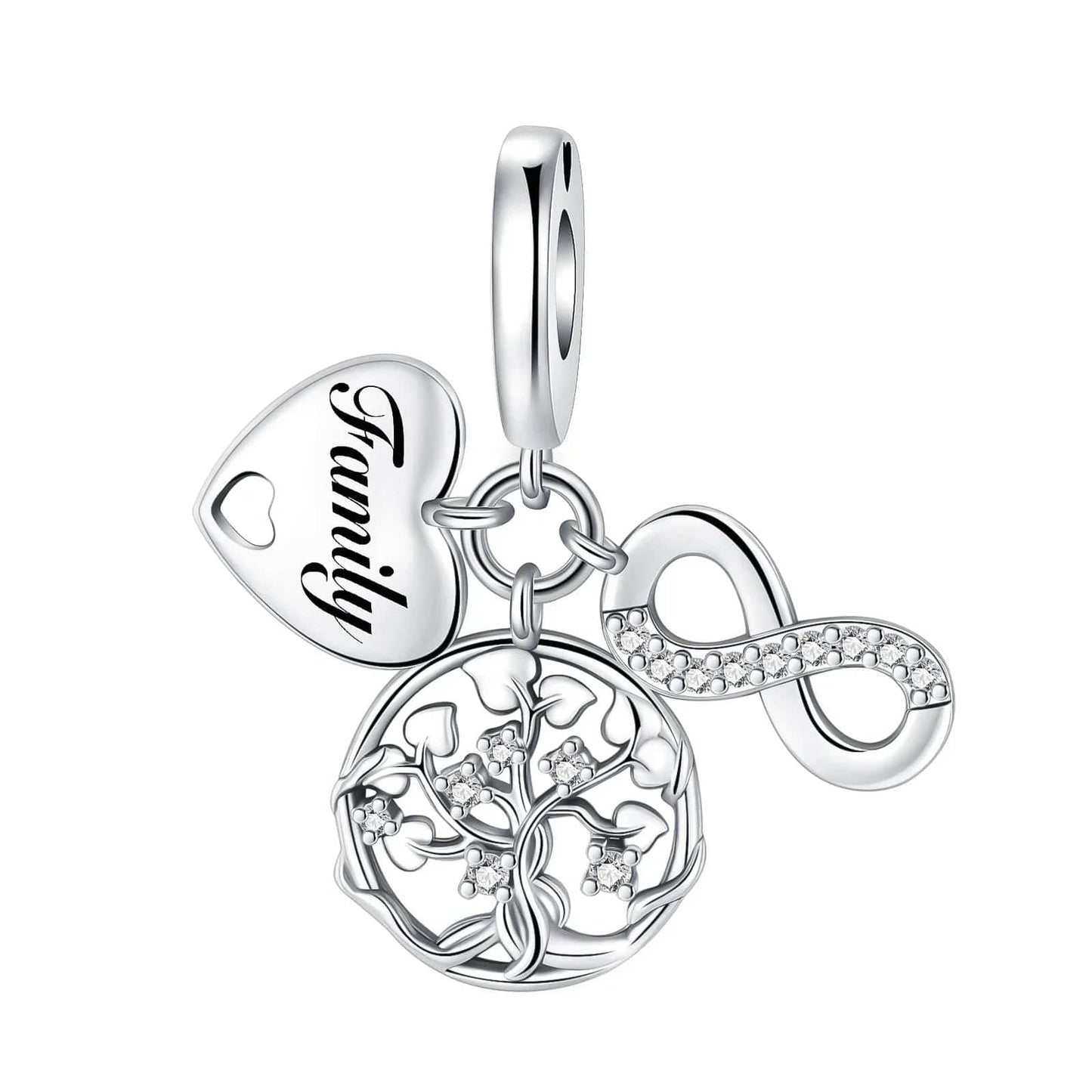 Family Tree of Life Infinite Triple Dangle Charm