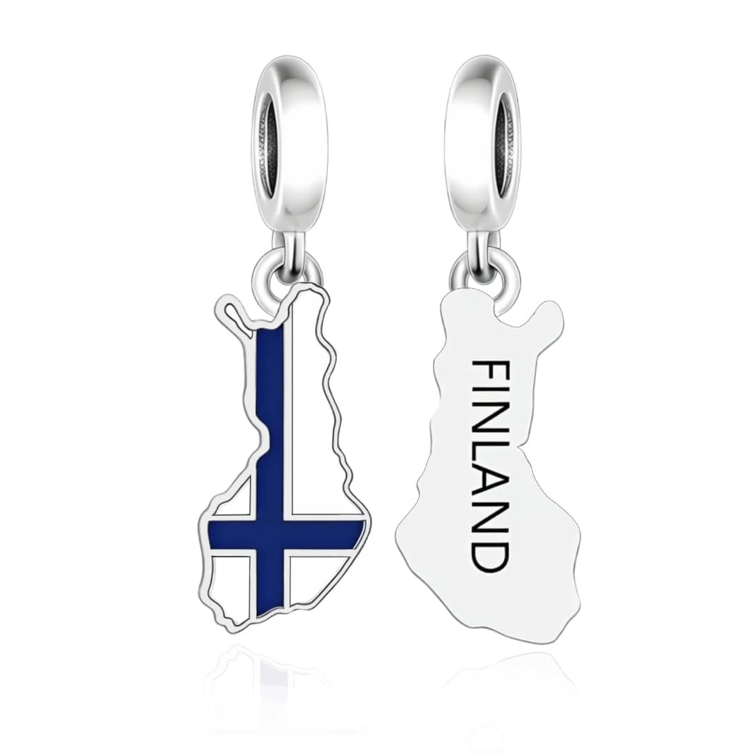 Pangama Jewelry Finland Map Flag Dangle Charm