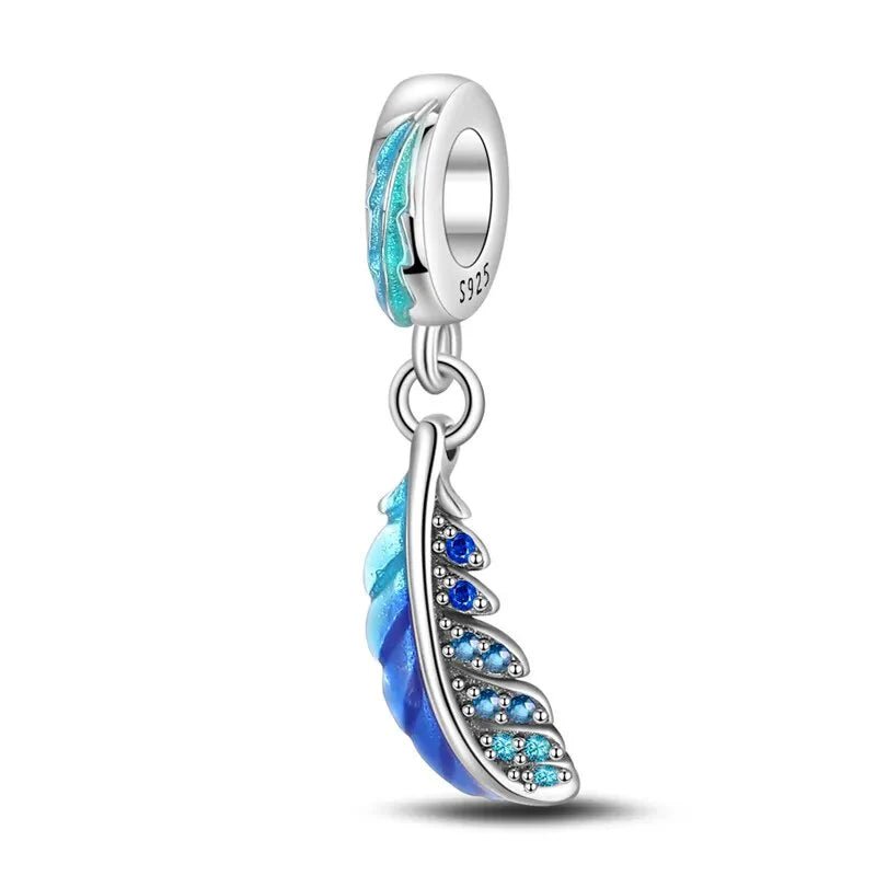 Pangama Jewelry Floating Curved Feather Dangle Charm