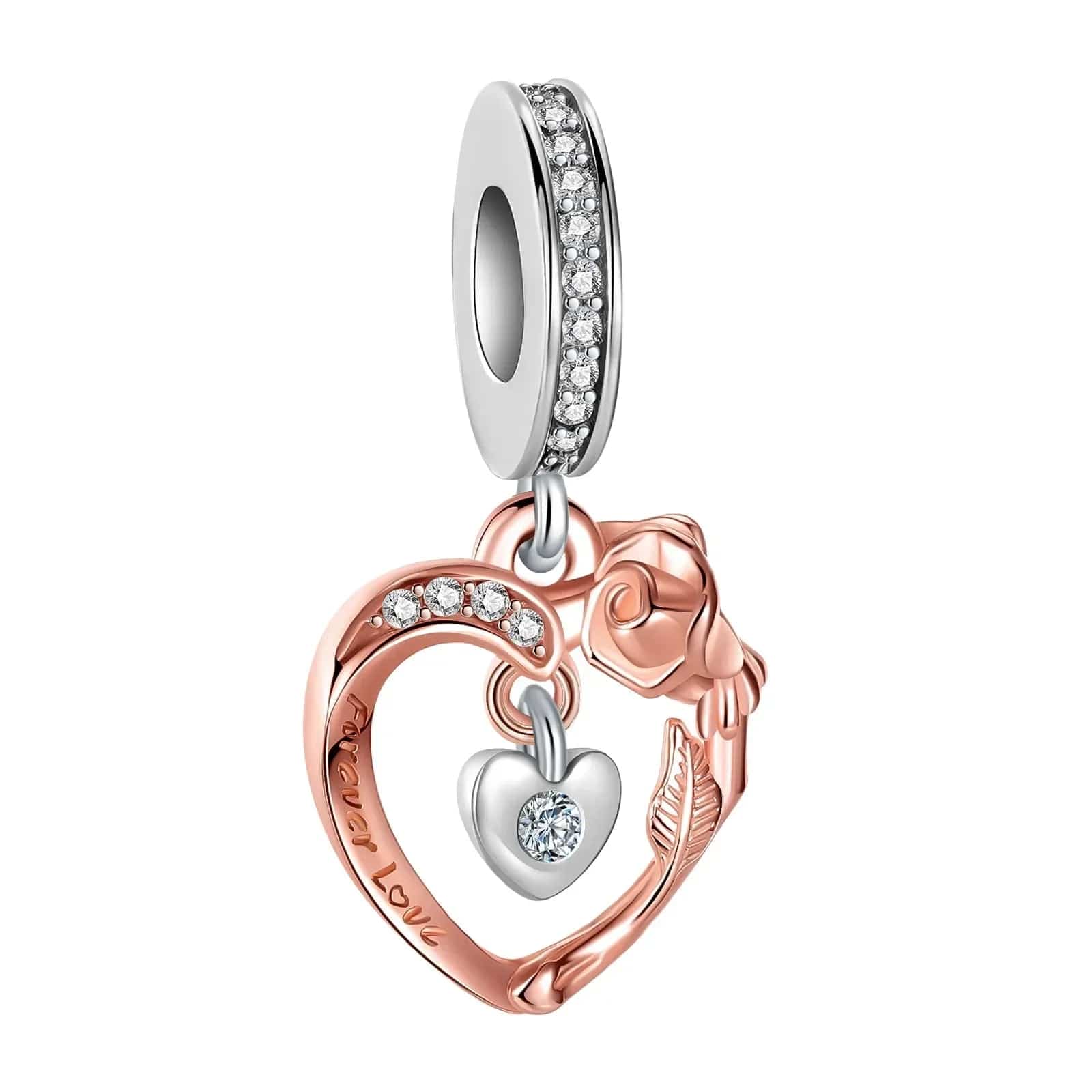 Forever Love Heart Dangle Charm