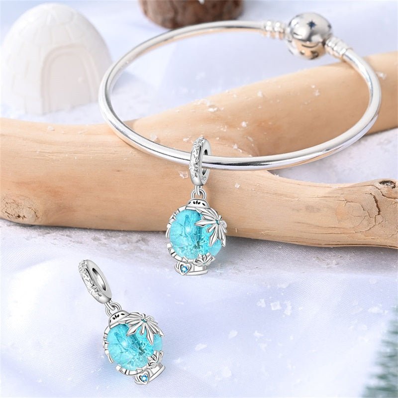 Pangama Jewelry Frozen Crystal Globe Dangle Charm