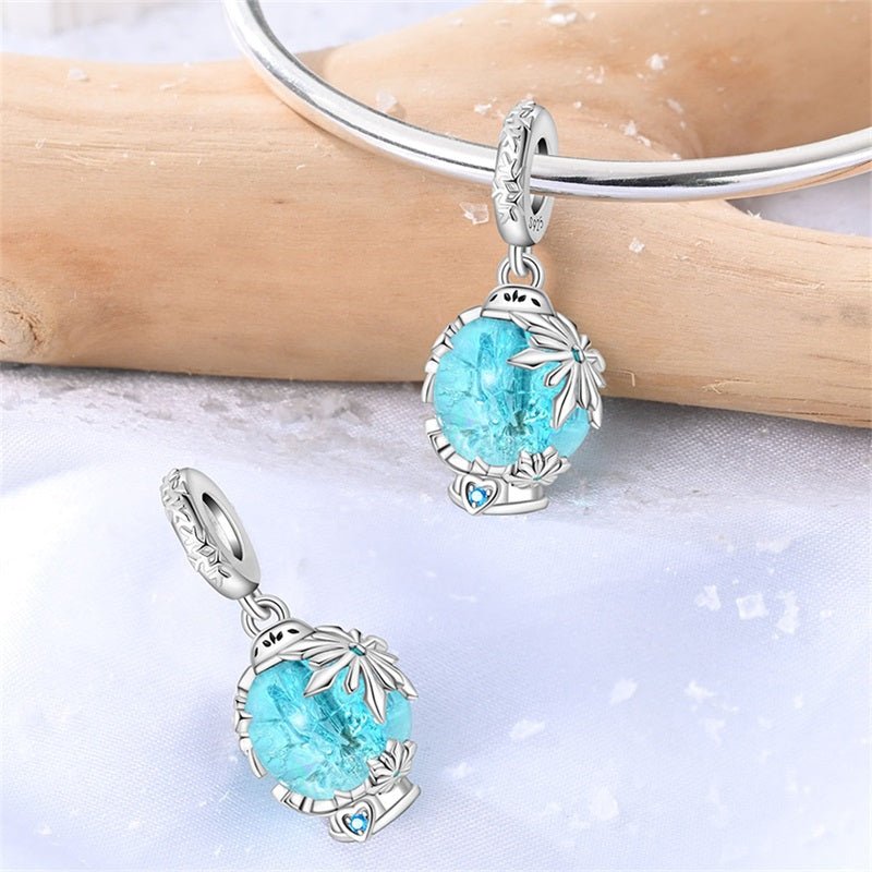 Pangama Jewelry Frozen Crystal Globe Dangle Charm