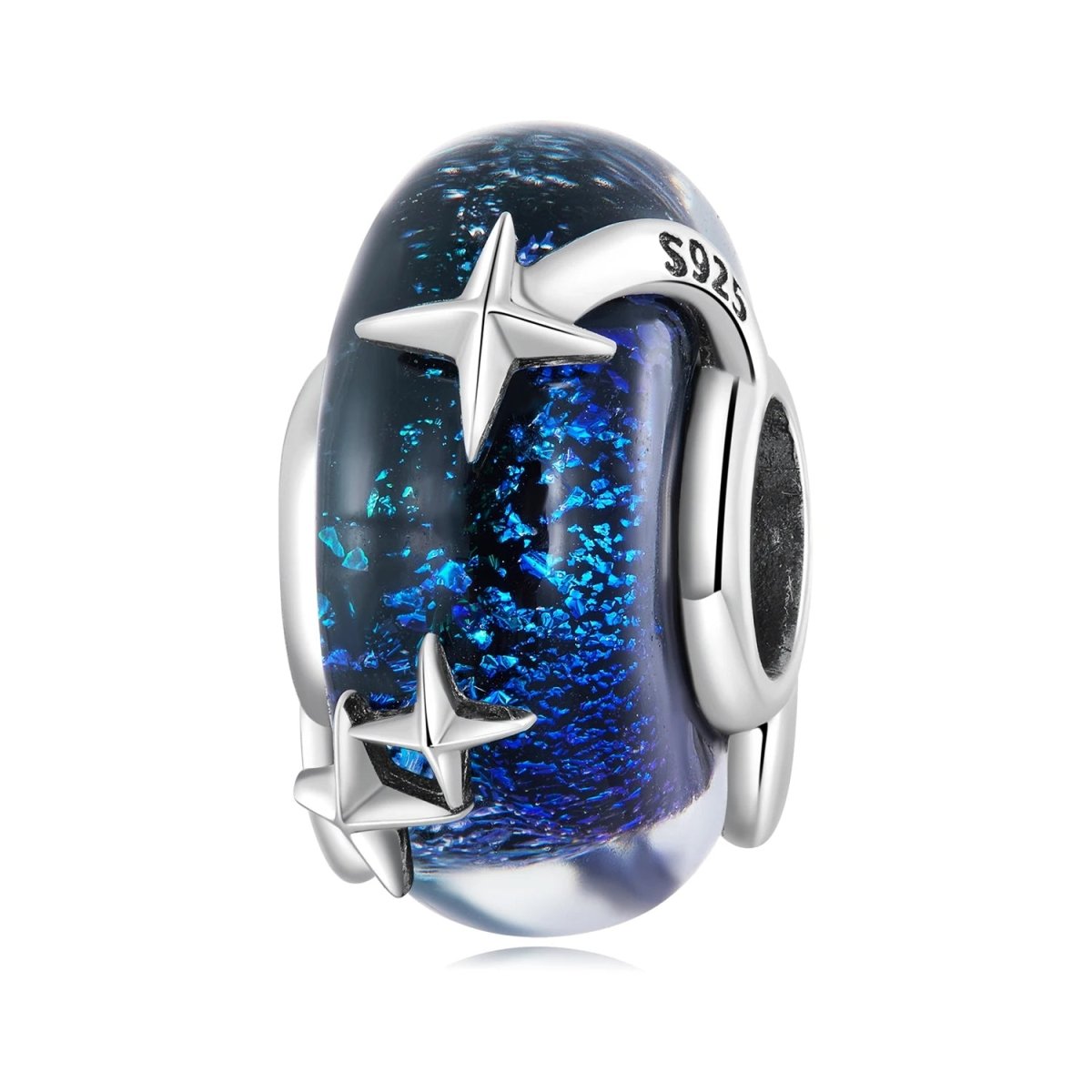 Pangama Jewelry Galaxy Blue & Star Murano Charm