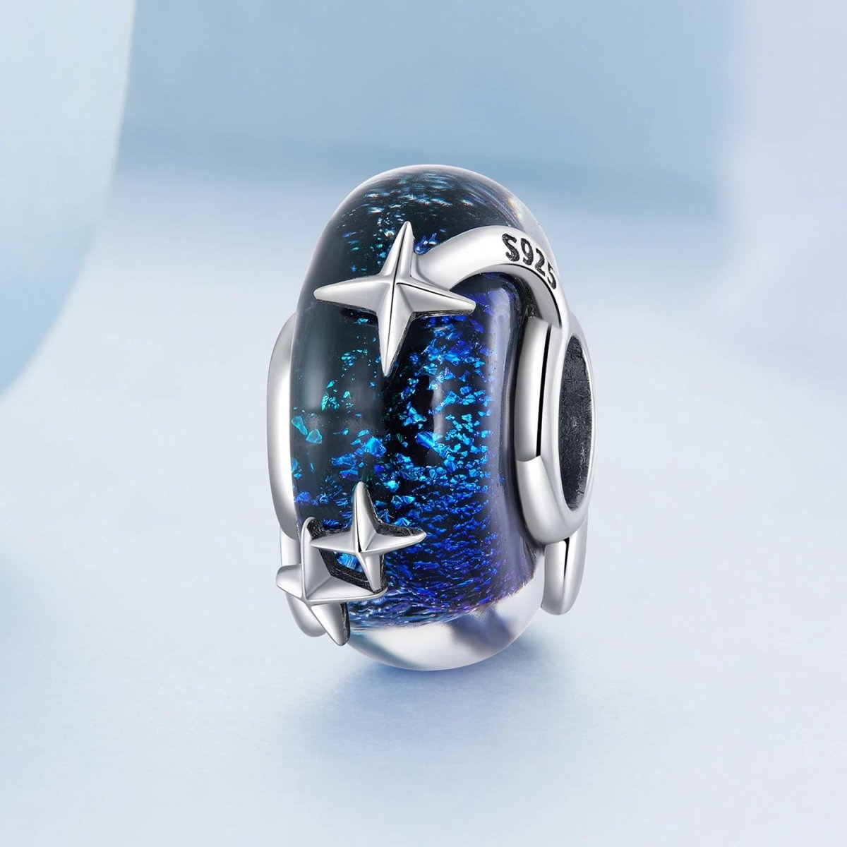 Pangama Jewelry Galaxy Blue & Star Murano Charm