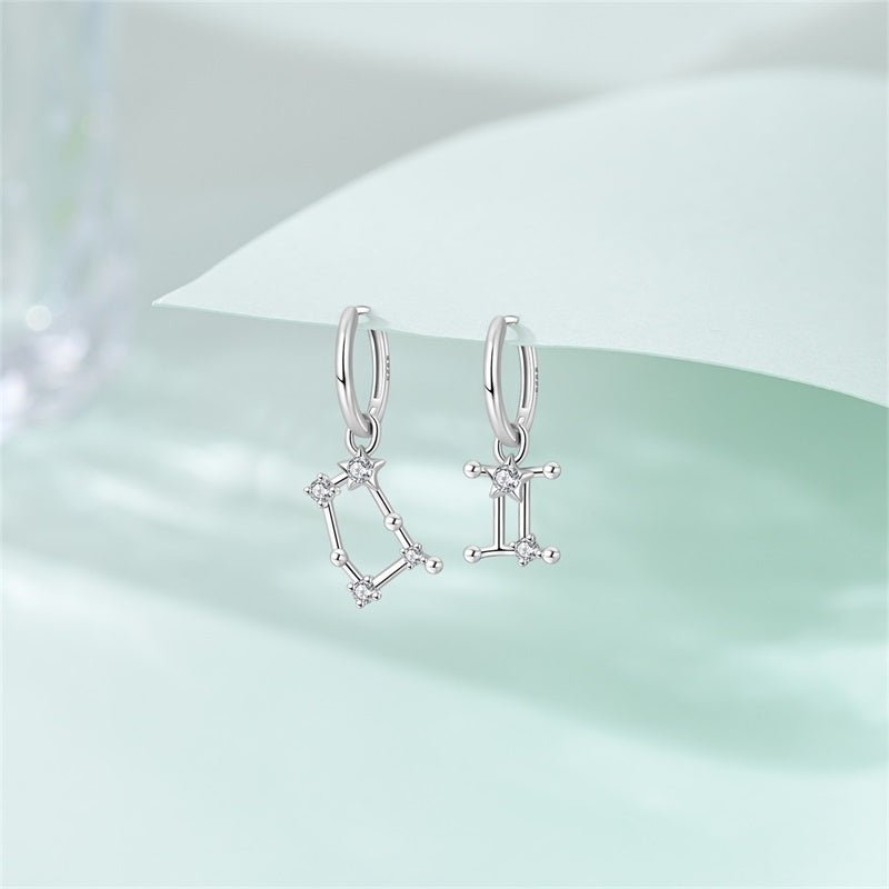 Pangama Jewelry Gemini Constellation Zodiac Hoop Earrings