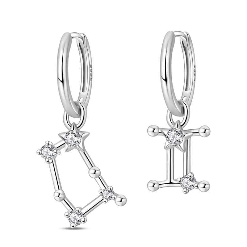 Pangama Jewelry Gemini Constellation Zodiac Hoop Earrings