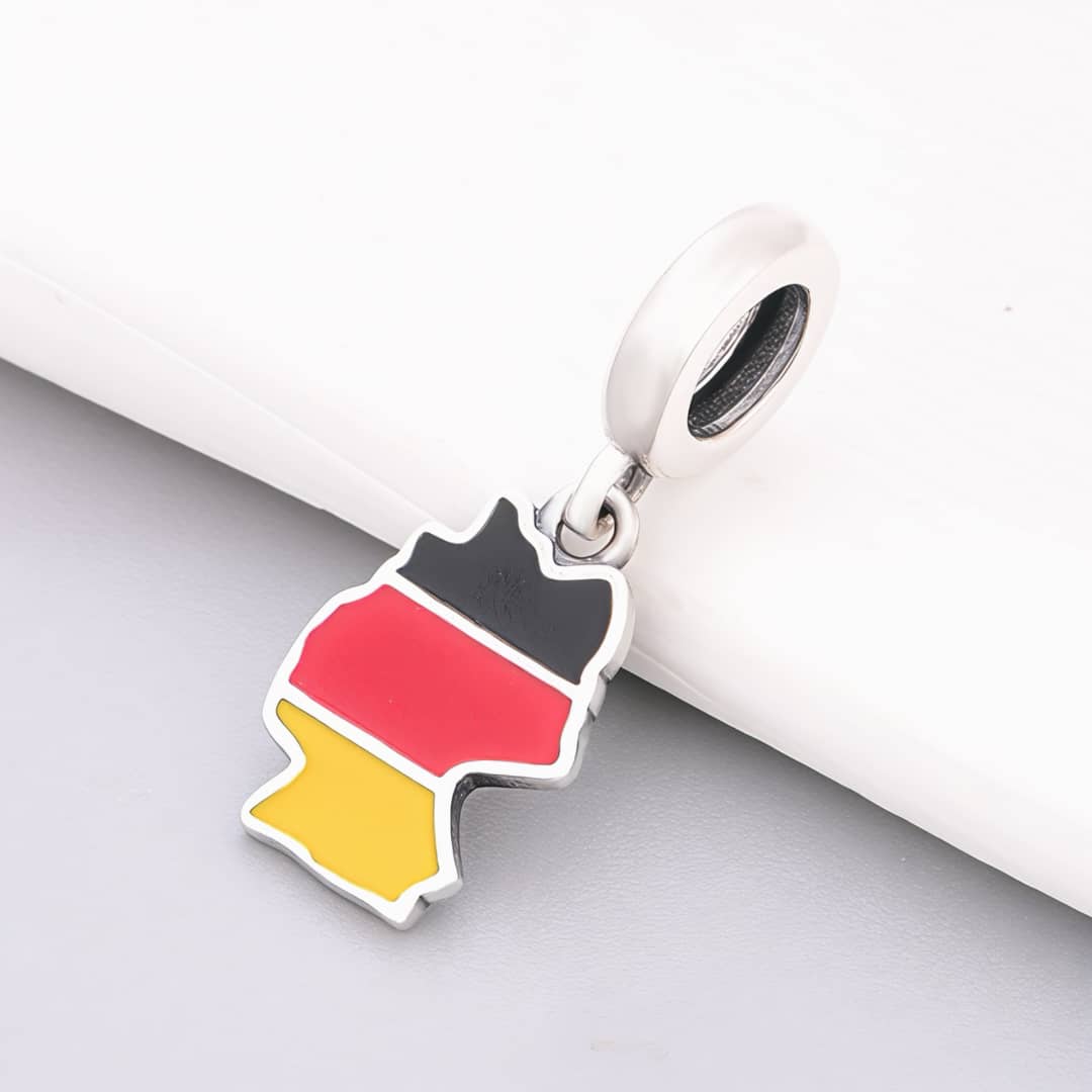 Pangama Jewelry Germany Map Flag Dangle Charm