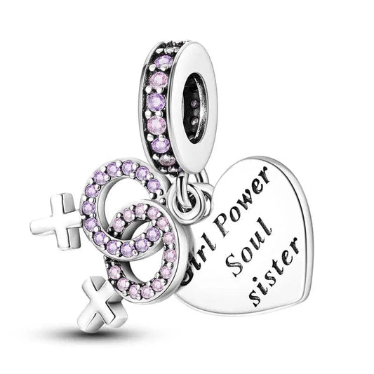 Girl Power Soul Sister Best Friends Charm