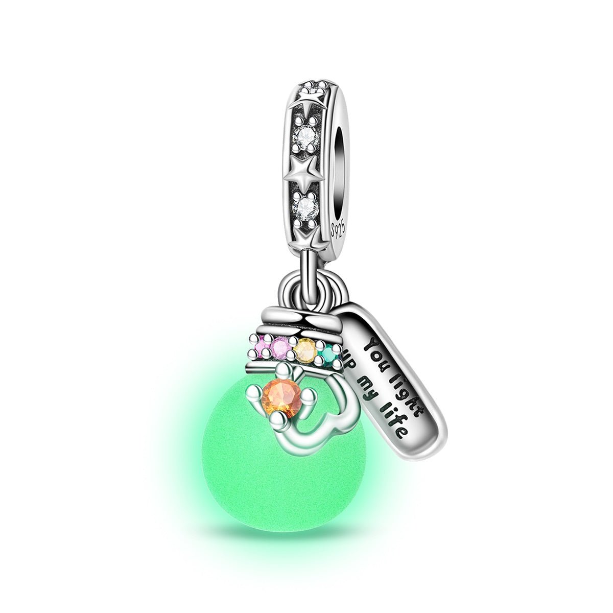Pangama Jewelry Glow - in - the - dark Lightbulb Double Dangle Charm
