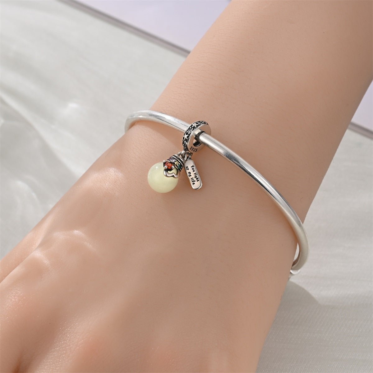 Pangama Jewelry Glow - in - the - dark Lightbulb Double Dangle Charm