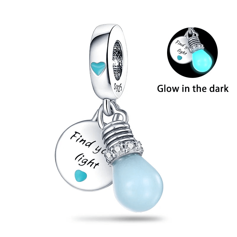 Glow-in-the-dark Lightbulb Double Dangle Charm