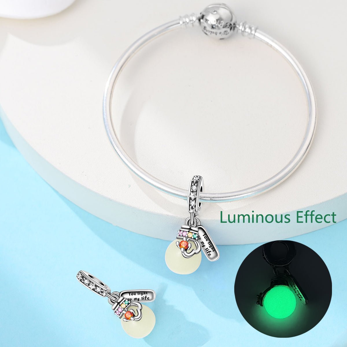 Pangama Jewelry Glow - in - the - dark Lightbulb Double Dangle Charm