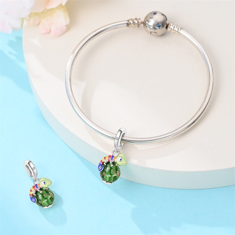 Pangama Jewelry Glow in the Dark Luminous Chameleon Dangle Charm