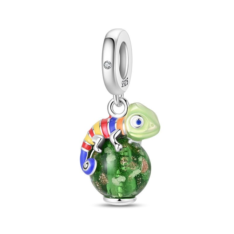 Pangama Jewelry Glow in the Dark Luminous Chameleon Dangle Charm