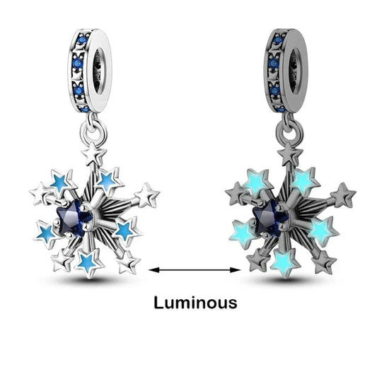 Glow in the Dark Luminous Snowflake Dangle Charm