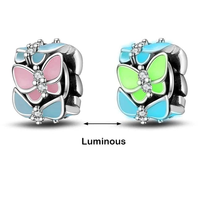 Glow in the Dark Luminous Spacer Butterflies Charm