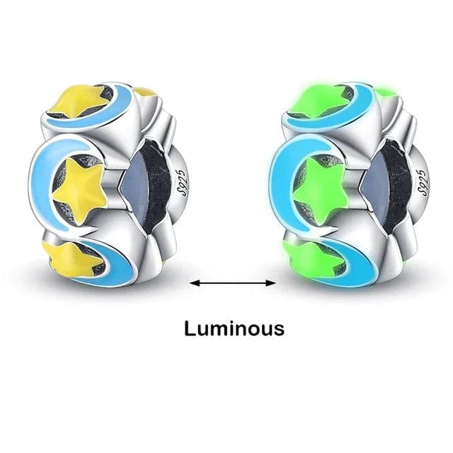 Glow in the Dark Luminous Separator Moons and Stars Charm