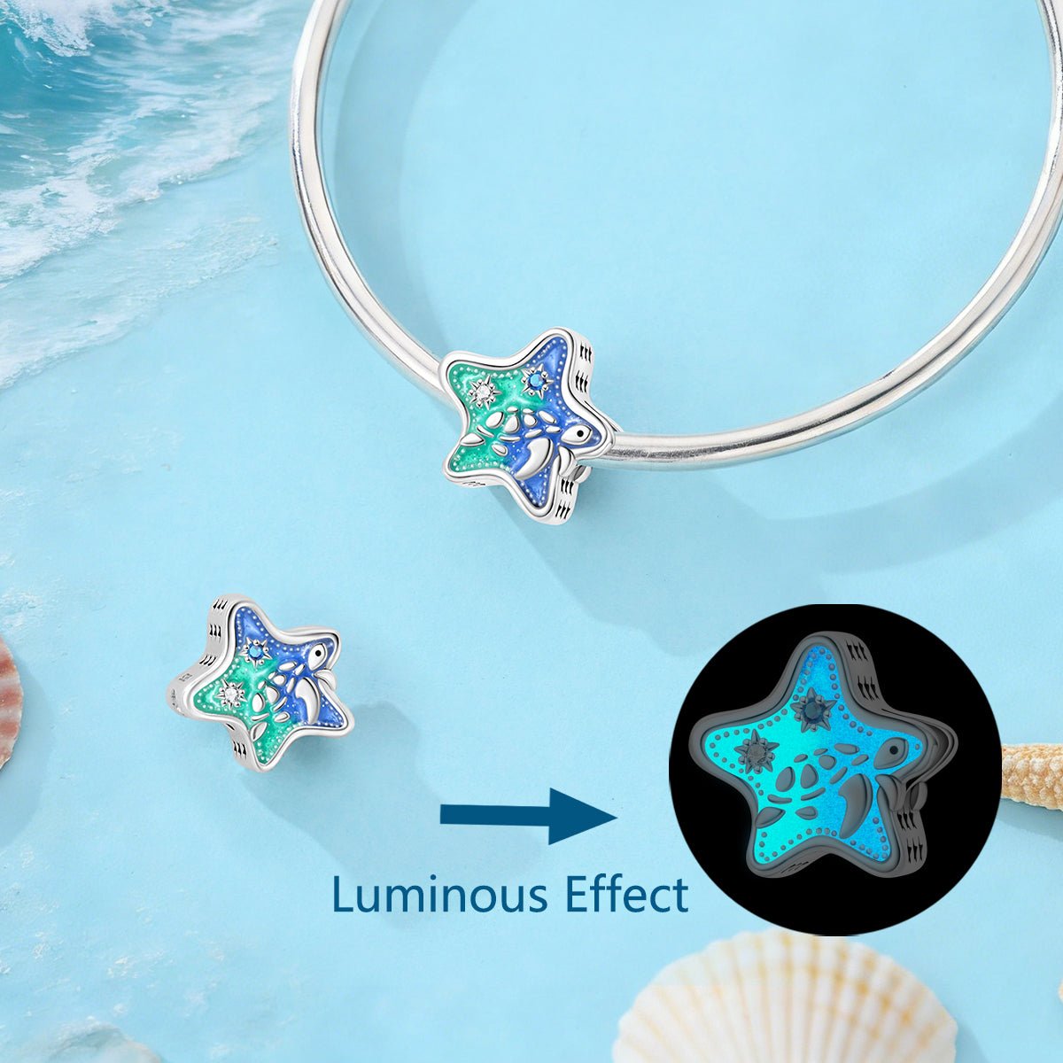 Pangama Jewelry Glow - in - the - Dark Starfish Ocean Charm