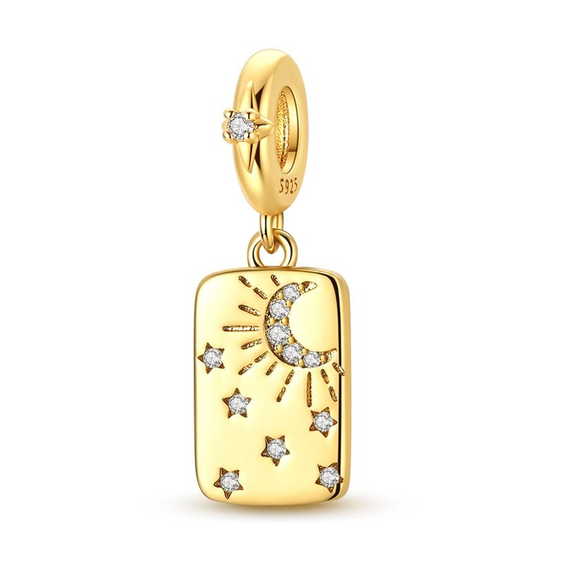 Pangama Jewelry Gold Moon & Stars “I Love You More” Dangle Charm