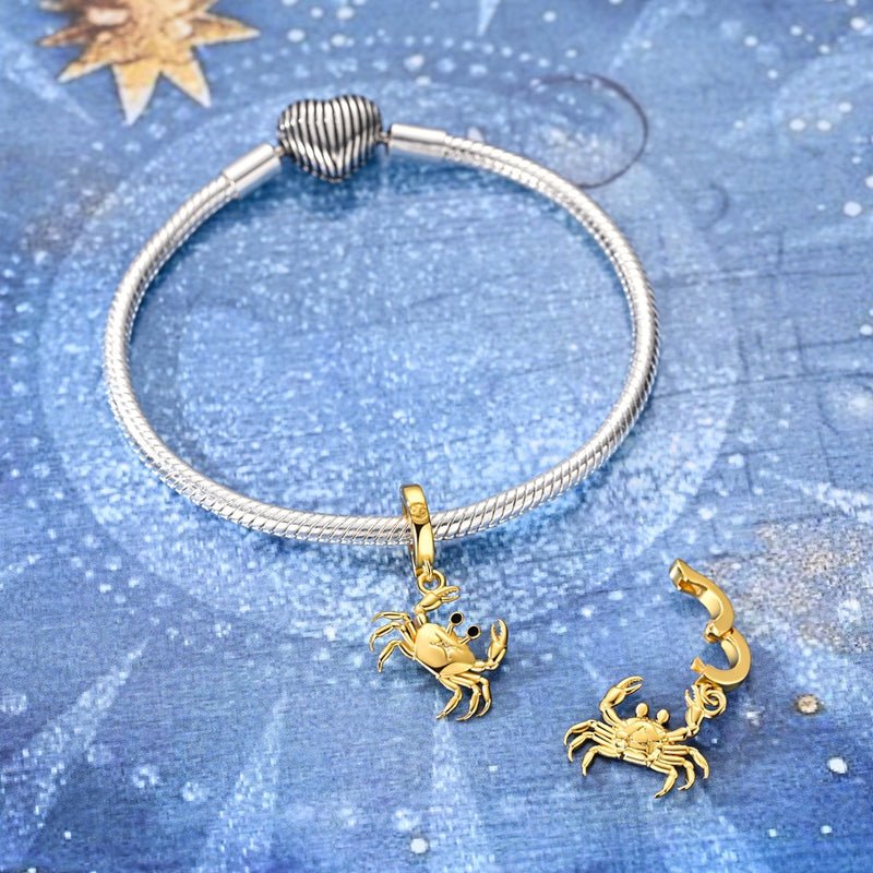 Pangama Jewelry Golden Astrology Signs Zodiac Constellation Dangle Charms